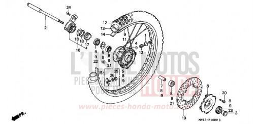 FRONT WHEEL XR600RT de 1996